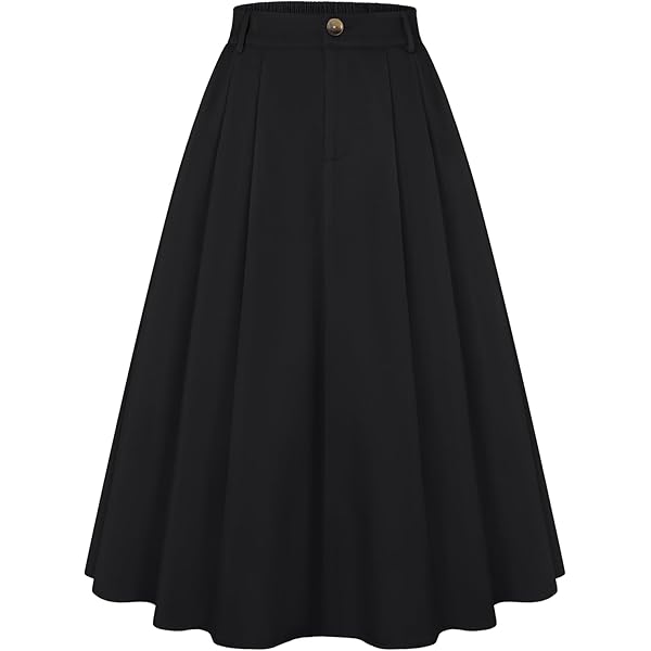 Amazon.com: Black Midi Skirt for Women 2025 High Waisted Fall